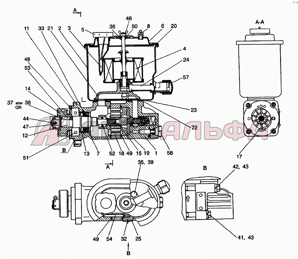 Насос рулевого усилителя Двигатель КАМАЗ 740.11-240, 740.31-240